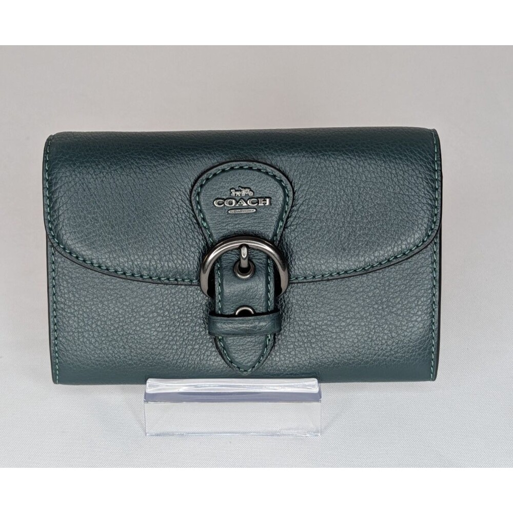 Coach Kleo Wallet - Medium, Forest Green, Gunmetal, NWT